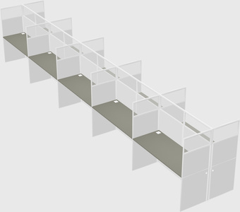Shared rectangular cubicle