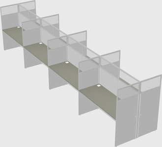 Shared rectangular cubicle