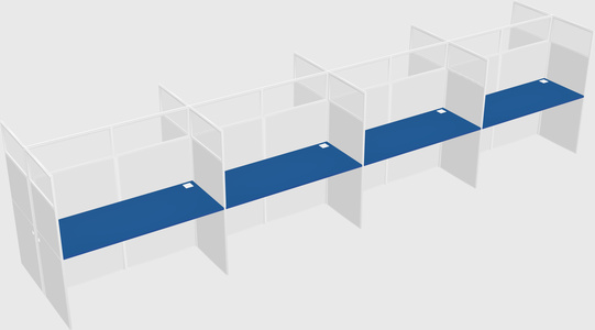 Shared rectangular cubicle