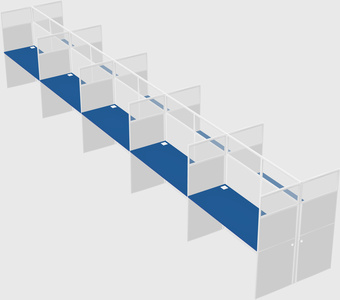 Shared rectangular cubicle