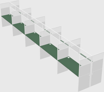 Shared rectangular cubicle