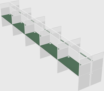Shared rectangular cubicle