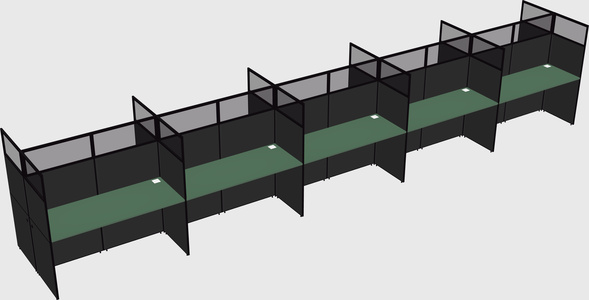 Shared rectangular cubicle