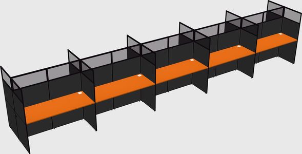 Shared rectangular cubicle