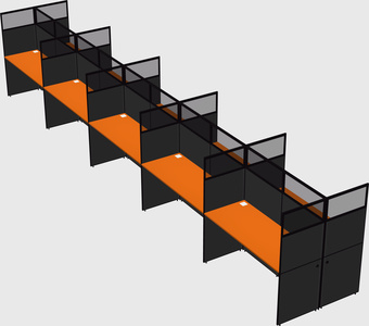 Shared rectangular cubicle