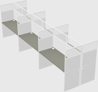 Shared rectangular cubicle