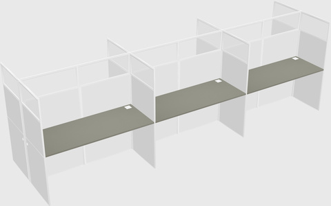 Shared rectangular cubicle