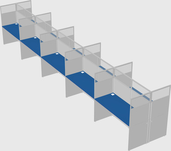Shared rectangular cubicle