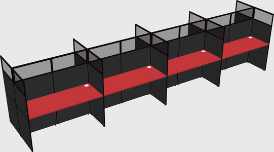Shared rectangular cubicle
