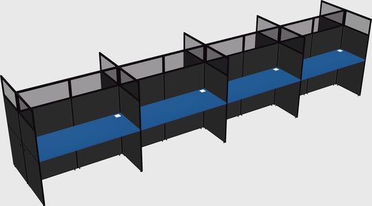 Shared rectangular cubicle