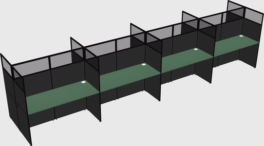 Shared rectangular cubicle