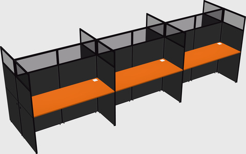Shared rectangular cubicle