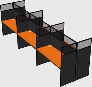 Shared rectangular cubicle