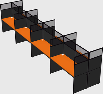 Shared rectangular cubicle