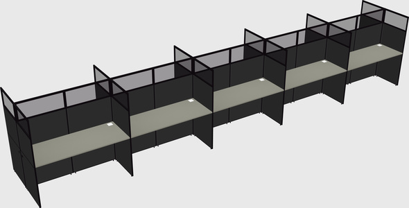 Shared rectangular cubicle