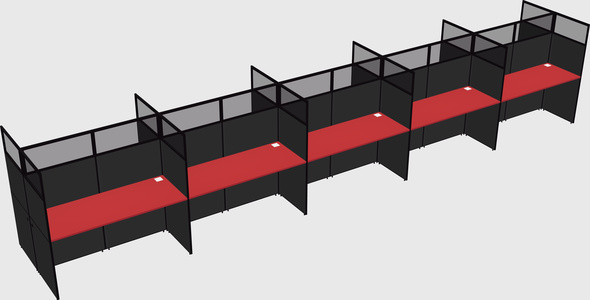 Shared rectangular cubicle