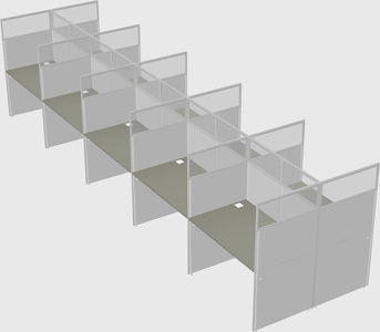 Shared rectangular cubicle