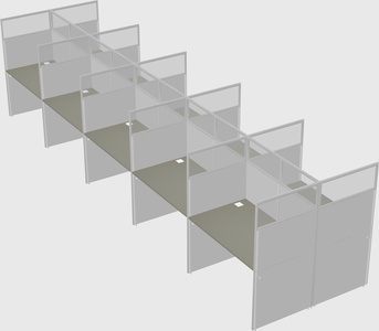 Shared rectangular cubicle