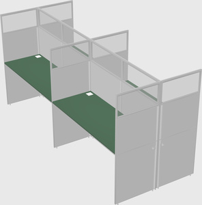 Shared rectangular cubicle
