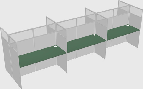 Shared rectangular cubicle