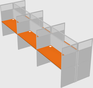 Shared rectangular cubicle