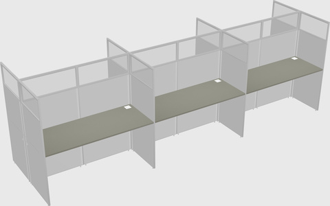 Shared rectangular cubicle