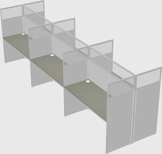 Shared rectangular cubicle