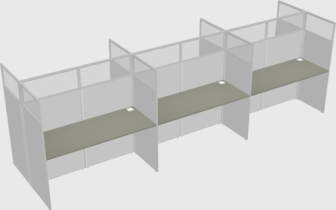 Shared rectangular cubicle