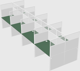 Shared rectangular cubicle