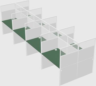 Shared rectangular cubicle