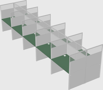 Shared rectangular cubicle