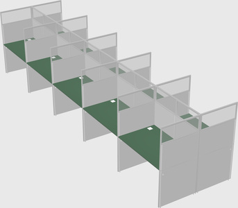 Shared rectangular cubicle