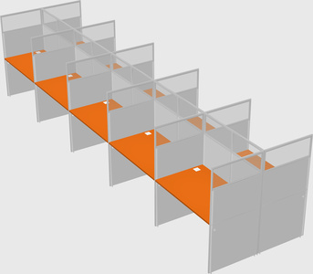 Shared rectangular cubicle