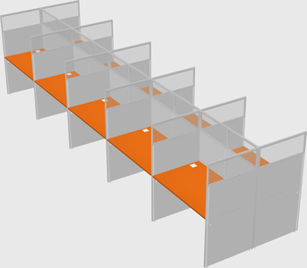 Shared rectangular cubicle