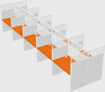 Shared rectangular cubicle