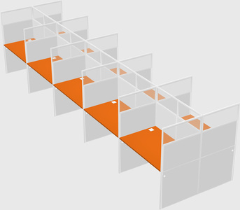 Shared rectangular cubicle