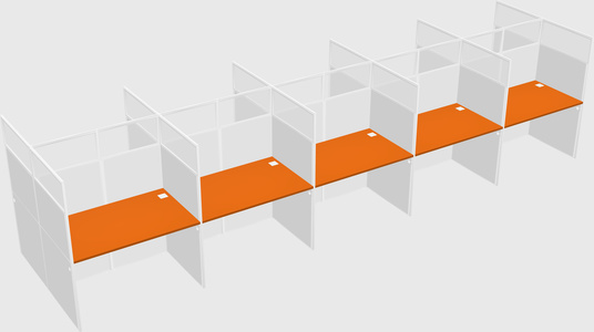 Shared rectangular cubicle