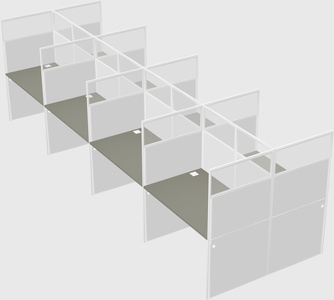 Shared rectangular cubicle