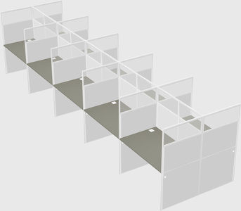 Shared rectangular cubicle