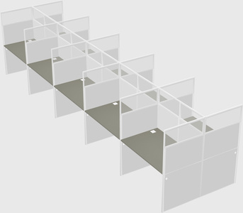 Shared rectangular cubicle