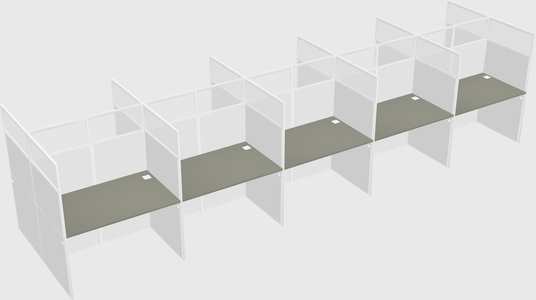 Shared rectangular cubicle