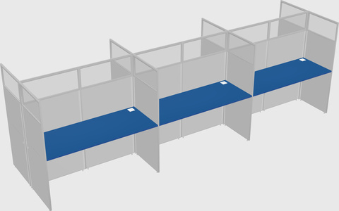 Shared rectangular cubicle