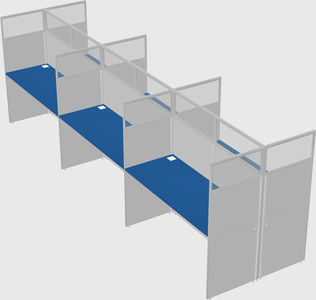 Shared rectangular cubicle