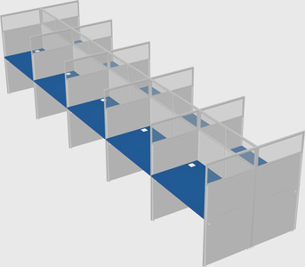 Shared rectangular cubicle