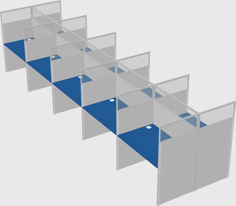 Shared rectangular cubicle