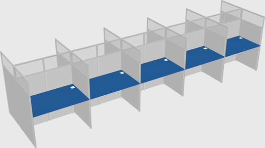 Shared rectangular cubicle