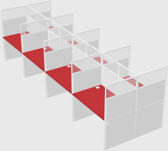 Shared rectangular cubicle