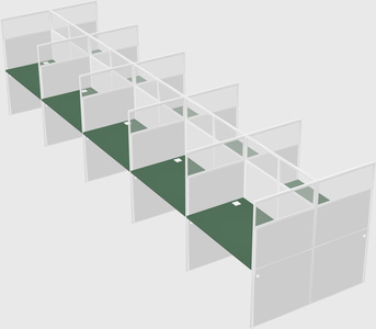 Shared rectangular cubicle
