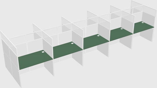 Shared rectangular cubicle