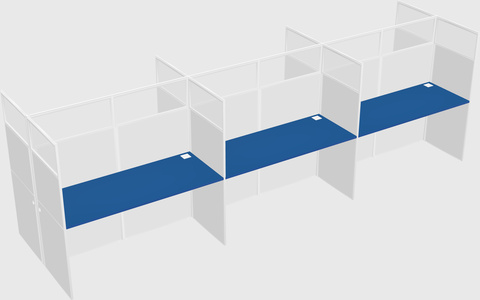 Shared rectangular cubicle